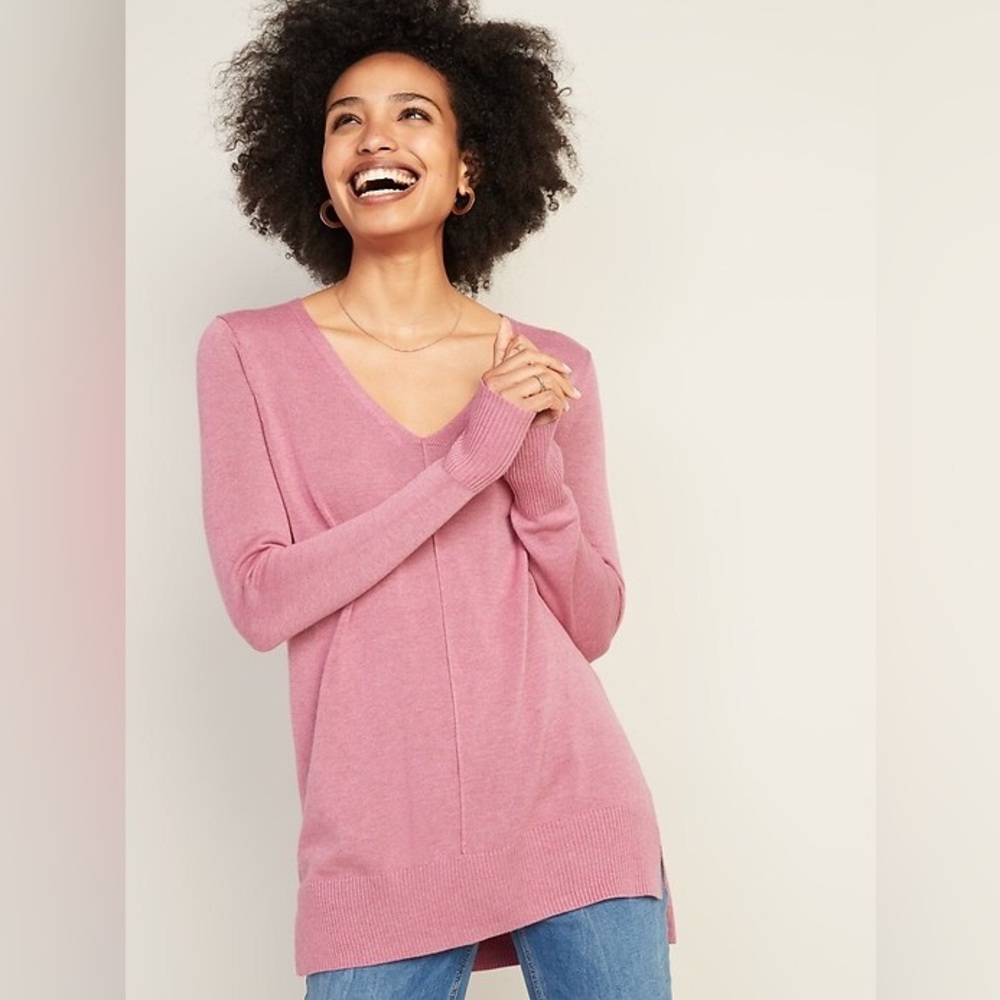 V- Neck Tunic Sweater